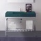 Green Console Sink With Chrome Base, Modern, 40